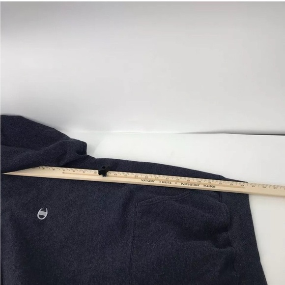 Champion Eco Hoodie Men’s Medium – Blue Pullover Sweatshirt Recycled Cotton - Picture 10 of 14